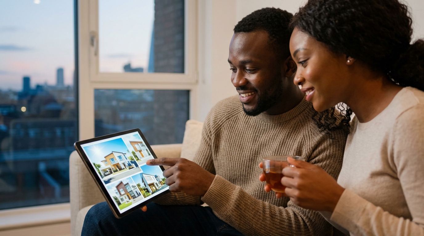 couple in diaspora researching property investment